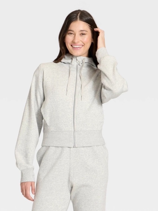 all in motion Tops - Women's Active Comfort Full Zip Sweatshirt - All in Motion™ Heathered Gray XL